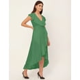 thumbnail image 3 of Moomaya Sleeveless V Neck Wrap Solid Rayon Dress - Women's Stylish Wrap Dress, 3 of 9