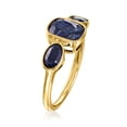thumbnail image 3 of Ross-Simons 3.30 ct. t.w. Sapphire 3-Stone Ring in 18kt Gold Over Sterling, Women's, Adult, 3 of 6