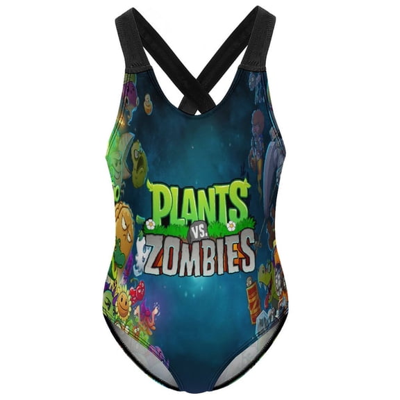 Girls Plants Vs Zombies Swimsuit One Piece Bathing Suit for Girls Swimwear