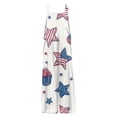 thumbnail image 4 of JULMCOMO American Flag Jumpsuits for Women 1776 250th Year Plus Size Wide Leg Stars Stripes Overalls Red White Blue Sleeveless Patriotic Rompers with Pockets Beige 4XL, 4 of 7