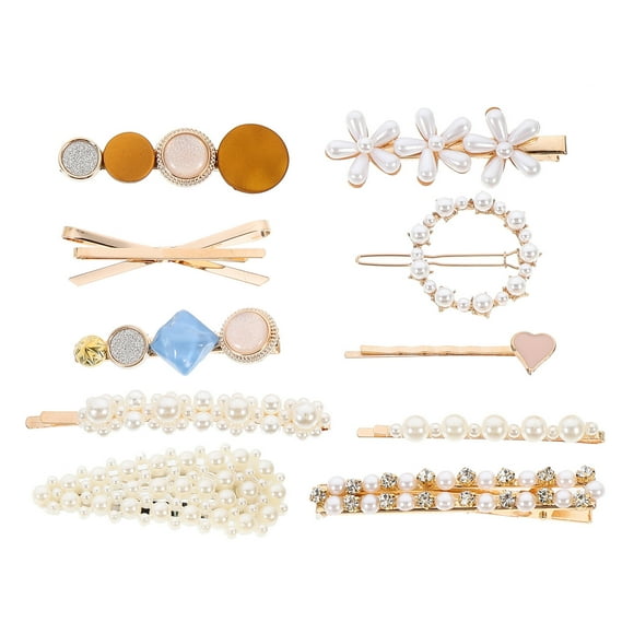EeaseCA 10Pcs Women Hair Clips Imitation Pearls Barrettes Hairpin Hair Accessories