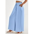 thumbnail image 4 of PRETTYGARDEN Women's Summer Wide Leg Palazzo Pants High Waisted Flowy Pockets Trendy Casual Lounge Boho Beach Trousers, 4 of 9