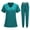 Mint Green, variant on Scrub Sets for Women Womens 2 Piece Scrub Outfits Casual Short Sleeve V Neck Tops and Long Pants Sets Nurse's Uniform Lounge Set