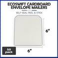 thumbnail image 2 of EcoSwift Brand Premium Self-Seal Rigid Cardboard Mailer 250GSM, 6 in. x 6 in., White, 50-Pack, 2 of 7