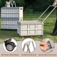 thumbnail image 2 of Rolling Crate Cart with Wheels 2 Pack, RLUETIME Collapsible Rolling Storage Bin with Wooden Cover, Foldable Utility Cart with Wheels for Picnic Camp Outdoor , 55L，White, 2 of 11