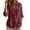 Wine, variant on Ashirexll Summer Tops for Women Solid Color Long Sleeve Button Linen Shirt with Pockets Casual Summer Blouse