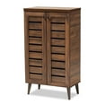 thumbnail image 1 of Baxton Studio Salma Armoire de Rangement pour Chaussures à 2 Portes en Bois Fini Noyer Brun, 1 of 12