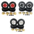 thumbnail image 2 of Vogacara RCGOFFLOW 4x llantas de plástico resistentes al desgaste neumáticos para 1/24 Rc llantas neumático Axial SCX24 RC pieza de coche RC Kits de construcción modelo Rojo, 2 of 6