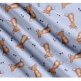 thumbnail image 3 of Soimoi Blue Cotton Cambric Fabric Footprints & Mouse Kids Printed Fabric 1 Yard 42 Inch Wide, 3 of 7