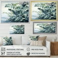 thumbnail image 4 of Designart "Collage Of Watercolor Tropical Palm Trees I" Coastal Tropical Floater Framed Wall Art Living Room, 4 of 5