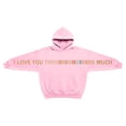 thumbnail image 5 of Boys Girls Letter Graphic Pink Hoodie Pullover Long Sleeve Soft Warm Sweatshirt for School Daily Wear Fall Winter 2T, 5 of 6