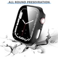 thumbnail image 4 of KOMI 6 Pack Hard PC Case Built in Tempered Glass Screen Protector Compatible with Apple Watch Series 9 8 7 41mm, KOMI Ultra-Thin Scratch Resistant Overall Protective Bumper Cover for iWatch 41mm, 4 of 5