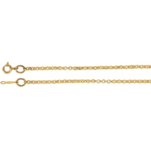 18" 2 mm Rolo Chain in 14k Yellow Gold
