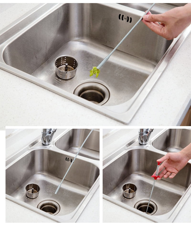 1pc Kitchen Sink Cleaning Hook Sewer Dredging Spring Pipe Hair Dredging Tool_cIR 