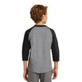 thumbnail image 2 of Sport-Tek Youth Colorblock Raglan Jersey-XS (Heather Grey/Black), 2 of 6