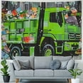 thumbnail image 4 of Orinice Garbage Truck Trash Cans Cityscape Tapestry Wall Hanging Unique Style for Home Decor Art - Living Room, Bedroom, Dorm 40x30inch, 4 of 6