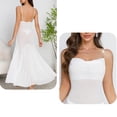 thumbnail image 7 of Women's Mesh Dress Slip Cowl Neck Maxi Dress Bodycon Mermaid Long Evening Dress for Party Cocktail Wedding Guest Prom White M, 7 of 7