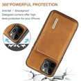 thumbnail image 2 of iPhone 12 Wallet Case with Card Holder,Cover for iPhone 12 Pro 6.1" 2020, Allytech Slim PU Leather Dustproof Kickstand Double Magnetic Clasp Removable Purse Cover for iPhone 12, Brown, 2 of 10