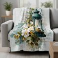 thumbnail image 2 of Vintage Oil Light Blanket Soft Cozy Warm Throw Blanket for Couch, Plush Fuzzy Flannel Fleece Blankets for Sofa, Spring Flowers Leaves Candles Country Bed Blankets Lightweight Gifts for Women, 50"x80", 2 of 9