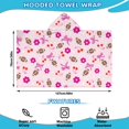 thumbnail image 2 of Pink Football and Flowers Pattern Hooded Bath Towel，50"x30" for Ages 3 To 12 Kids, Quick Dry Lightweight Soft Microfiber Hood Beach Towel Cover Up for Kids, 2 of 7