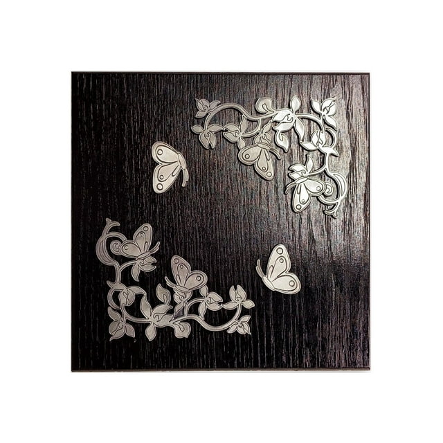 Porta Calientes COLSA Madera Negro Diseño Mariposas