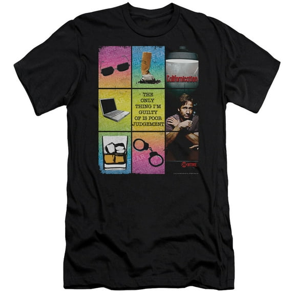 Californication Poor Judgement Adult 30/1 T-Shirt Black