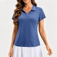 thumbnail image 3 of Womens Polo Shirts Short Sleeve Golf Collared V Neck Cute Summer Tops Casual Workout Athletic Office Work Blouse,2XL, 3 of 8