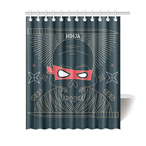 ARTJIA Ninja Skull Bathroom Waterproof Fabric Shower Curtain 60x72 inches