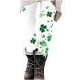 thumbnail image 5 of lcziwo Lightning Prime Today, St Patricks Day Leggings for Women High Waisted Tummy Control Workout Leggings Novelty Shamrock Leaves Print Irish Green Soft Yoga Pants Multicolor L, 5 of 7