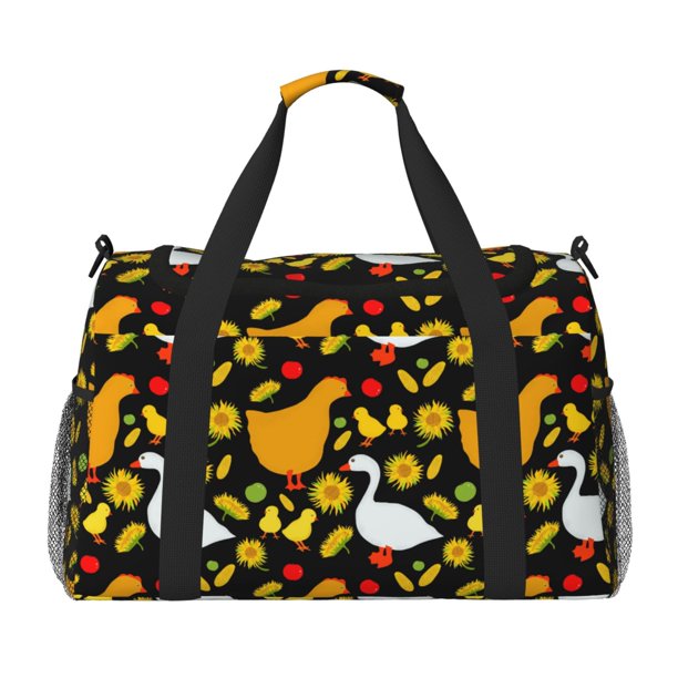 Balery Farm Goose Bolsa de Gimnasio para Mujeres, Bolsa de Viaje con Bolsillo Húmedo, Bolsa de Fin de Semana para Mujeres, Bolsa de Viaje Resistente al Agua