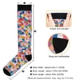 thumbnail image 3 of FORMRS Womens Knee High Socks Casual Long Thick Travel Daily Wear, 1 Pair, Yellow Colorful Circles, 3 of 6
