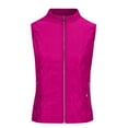 thumbnail image 4 of Jackets for Women Trendy DYTTDG Women's Fashion Sleeveless Warm Cotton Jacket Standing Collar Zipper Casual Jacket with Pockets New Year Savings, 4 of 8