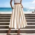 thumbnail image 2 of Womens Striped Maxi Skirts Loose Fit High Waisted Tie Flowy Long Skirt Cruise Casual Bohemian Skirts A-Line Elastic Waist Flowy Skirt 2026 Summer Beach Vacation Outfits, 2 of 6