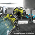 thumbnail image 4 of USB Car Fan for Backseat, 3 Speeds 360°Rotatable Car Cooling Fan, Dual Head Car Fan with Adjustable Clip for Vehicles SUV RV, 4 of 7