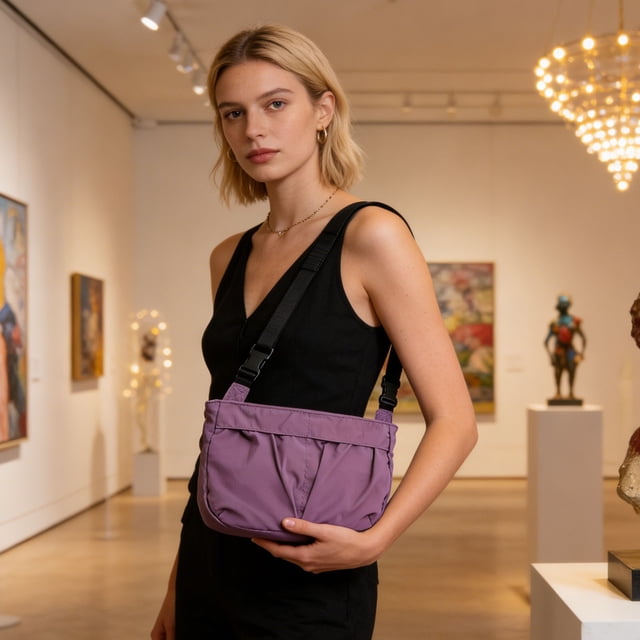 Bolso bandolera de lona para mujer, bolso de hombro, riñonera, bolso pequeño – Correa ajustable y desmontable, diseño ligero y compacto, ideal para el día a día, uso casual y viajes.
