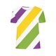 thumbnail image 4 of Xuyuer Happy Mardi Gras Shirt Womens Mardi Gras Day Heart Tshirt Tuesday Carnival Tee New Orleans Party Short Sleeve Casual Short Sleeve Tops Holiday Bleached Short Sleeve Tops, 4 of 5