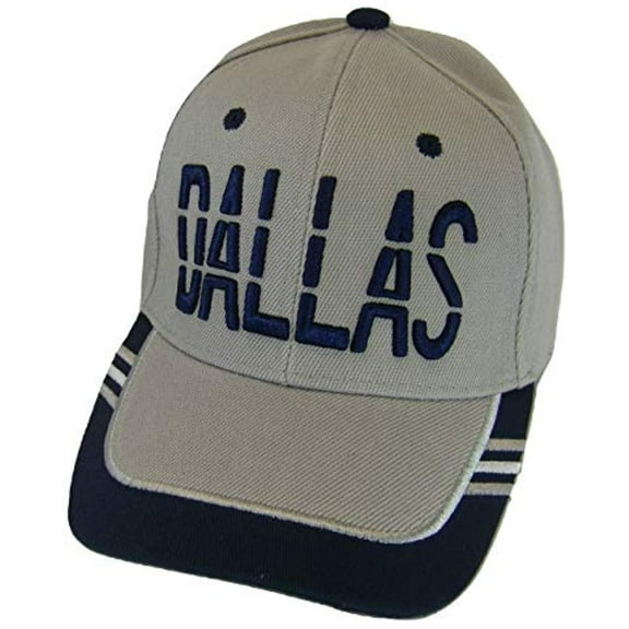 Dallas Window Shade Font Men's Adjustable Baseball Cap (Gray/Navy)