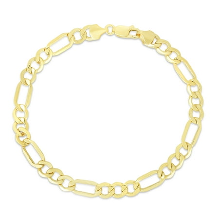 14K Yellow Gold 8.5in 6.5mm Figaro Chain Bracelet with Lobster Clasp