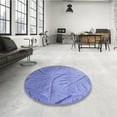 thumbnail image 4 of Ahgly Company Machine Washable Indoor Round Transitional Denim Blue Area Rugs, 8' Round, 4 of 7