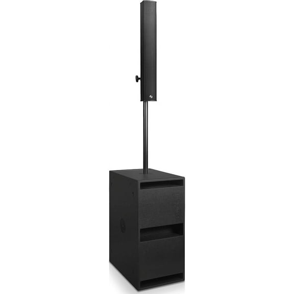 Sound Town CARME Series Powered Line Array Column Speaker System with One Dual 12-inch Subwoofer, One Aluminum Line Array Column Speaker, Black (CARME-212M64)