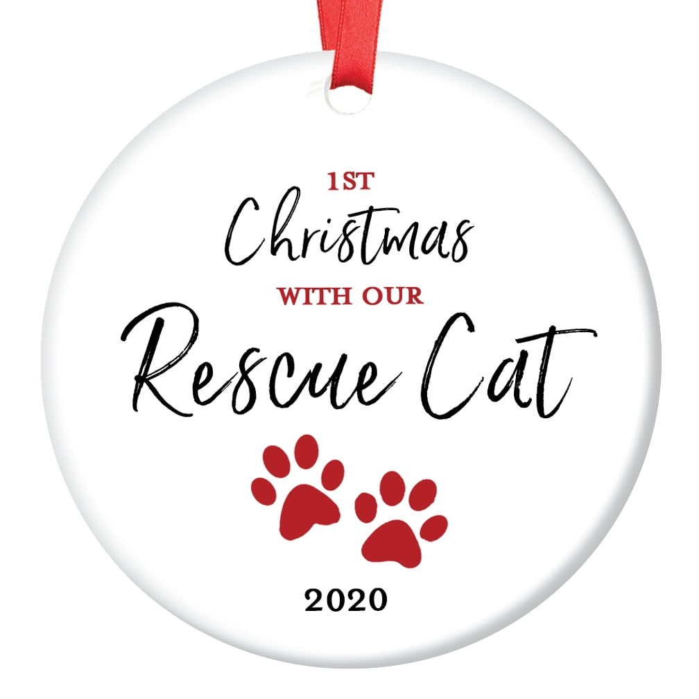 Kitty Cat Rescue Hanging Christmas Ornament