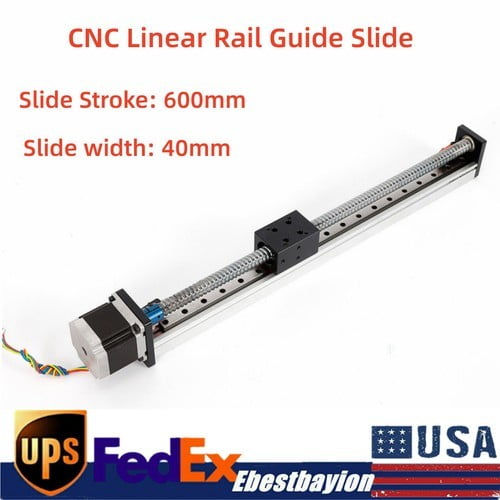 600mm Long Stroke Motorized Motor Linear Actuator Slide Stage Ball Screw Sliding Rail Guide Motion Table Milling Lathe Horizital and Vertical Heavy Duty