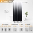thumbnail image 5 of Fabric Shower Stall Curtain - 36x72 Inch Narrow Ombre Linen Textured Weighted Shower Curtain Set with 6 Plastic Hooks, Half Hotel Camper Decorative Polyester Shower Curtains for Bathroom - Black, 5 of 6