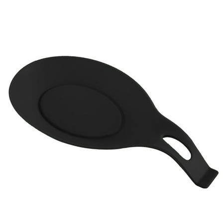 

Journey Heat Resistant Spoon Holder Silicone Spoon Rest Spoon Holder Durable for Kitchen(Black)