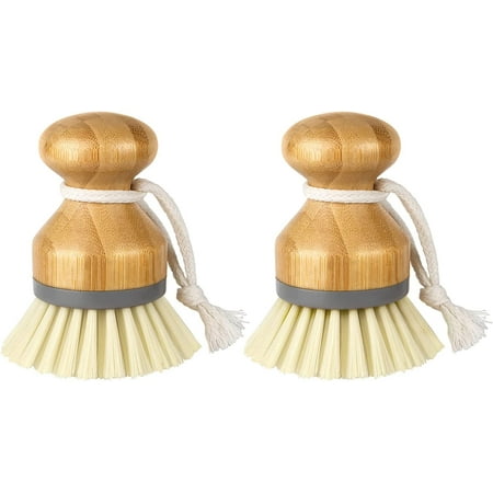 

Homgreen Bamboo Palm Brush Scrub Brush for Dishes Pots Pans Kitchen Sink Cleaning Pack of 2