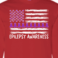 thumbnail image 4 of Inktastic Epilepsy Awareness Purple Ribbons and Flag Long Sleeve T-Shirt, 4 of 5