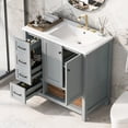 thumbnail image 2 of 36" Bathroom Vanity with Single Sink Combo, Undermount Bathroom Vanity Sink Cabinet with 2 Doors and Drawer & Opening Shelf, Modern Floor Standing Bathroom Vanity, Grey, 2 of 9