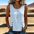 thumbnail image 2 of Kezqiaxn Blouses for Women Dressy Casual Fashion Striped Sleeveless Crew Neck Button Up Shirt Plus Size Tops, 2 of 6