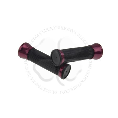 Red Anodized CNC Hand Grip 7/8" Handlebar OEM Replacement Rubber Artemis