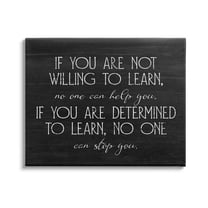 Stupell Industries Determined To Learn Motivational Graphic Art Gallery Wrapped Canvas Print Wall Art, Design by Lil' Rue